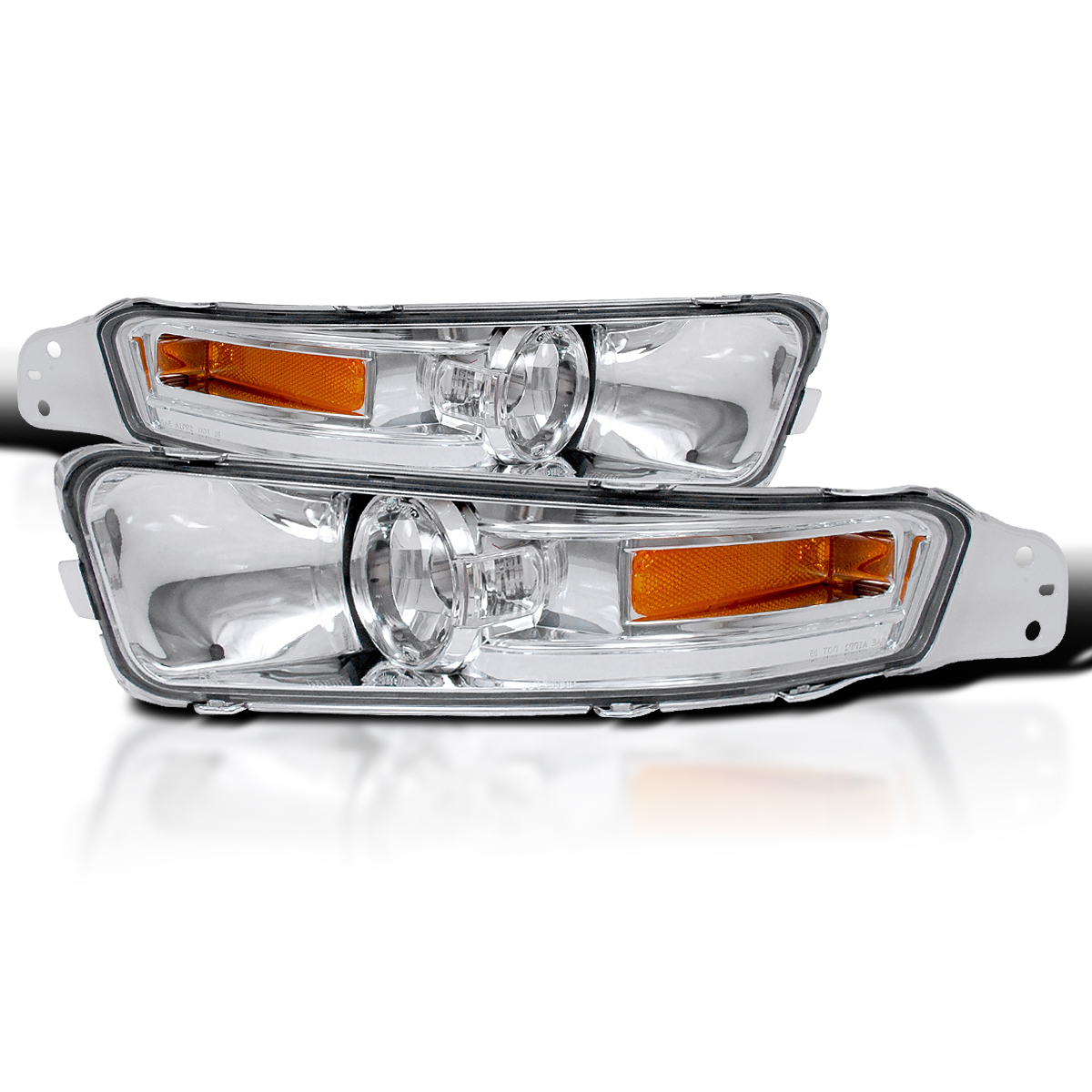Spec-D Tuning Chrome Housing Clear Lens Bumper Lights Compatible with 2005-2009 Ford Mustang V6 GT L+R Pair Assembly